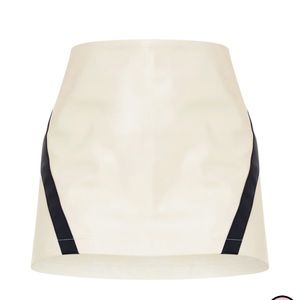 NWT Pretty Little Thing Faux Leather contrast mini skirt US 4